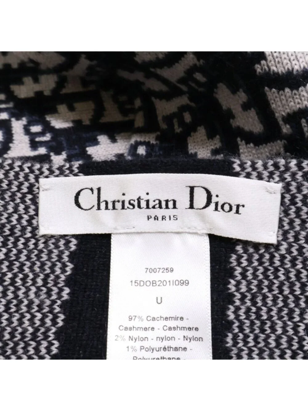 Dior Cashmere Blend Oblique Pattern Scarf